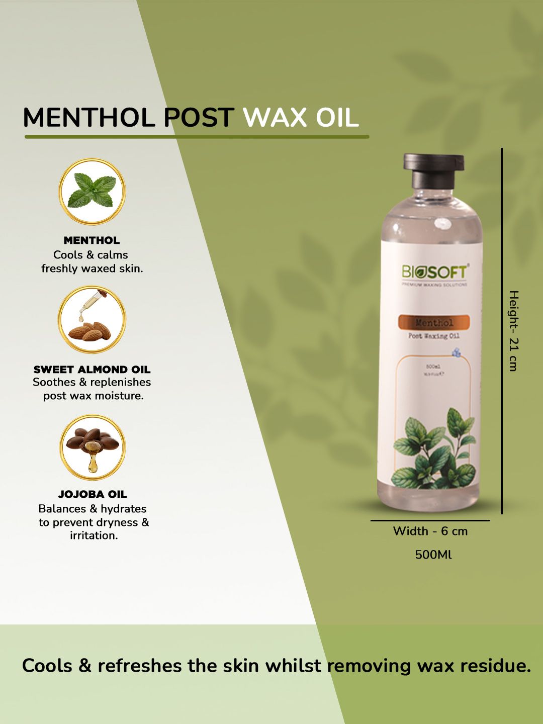 Buy Biosoft Menthol After Waxing Oil - 500ml - Body Wax and