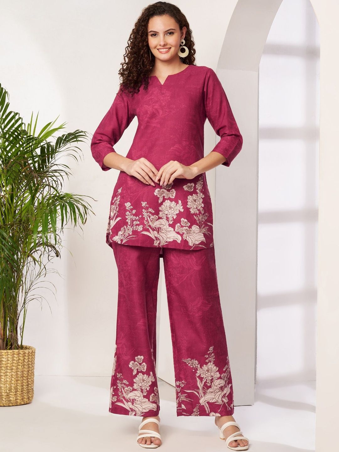 CORSICA Floral Printed Tunic with Palazzos