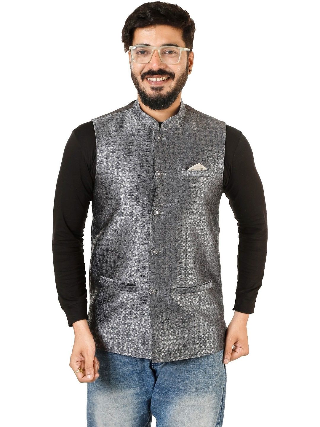 KUTUB FASHION Woven Nehru Jackets