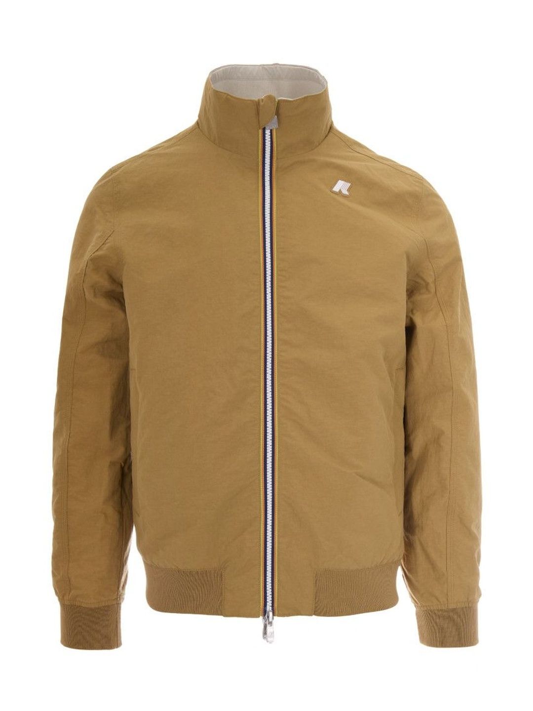 K-Way Brown Solid Mandarin Collar Jacket