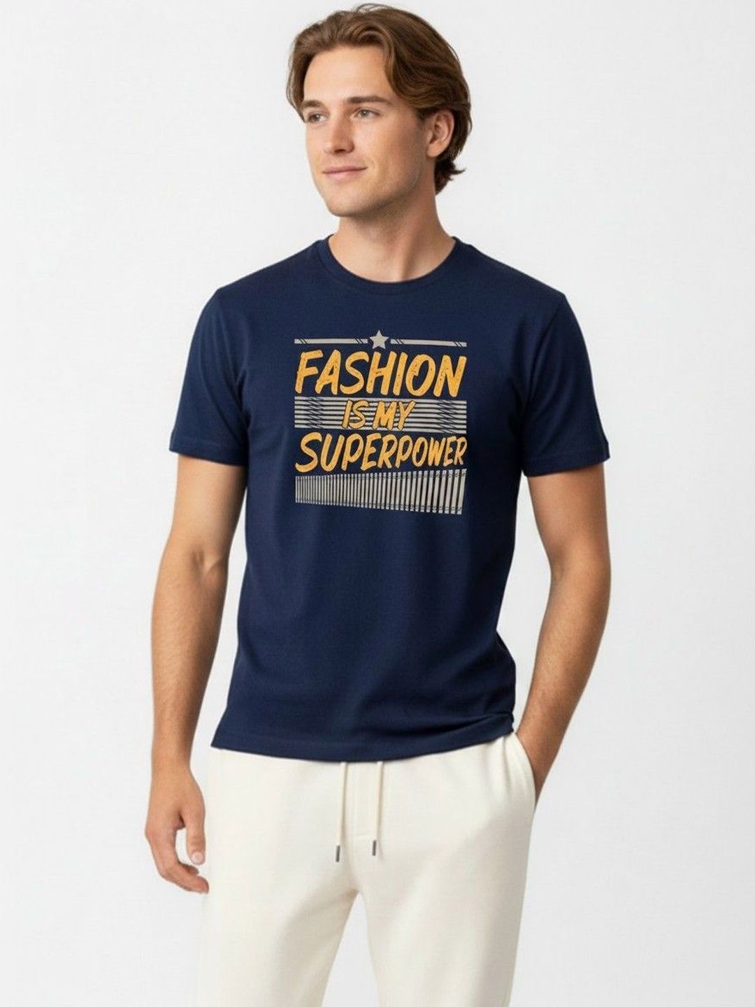 Organic Chics Men Typography Printed Anti Odour T-shirt