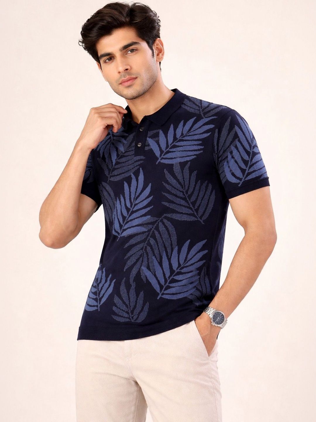 The Roadster Lifestyle Co Printed Polo Collar Tshirts