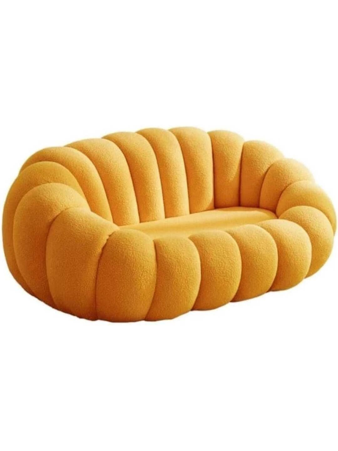 INDIAWOODMART INDIAWOODMART 2-Seater Yellow Sofa