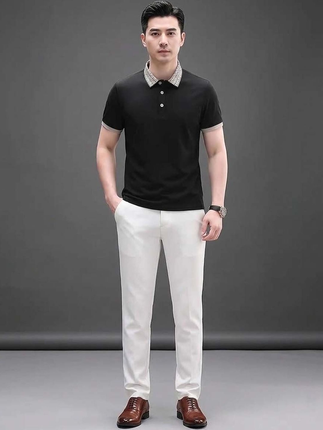 Moda Rapido Men Polo Collar T-shirt
