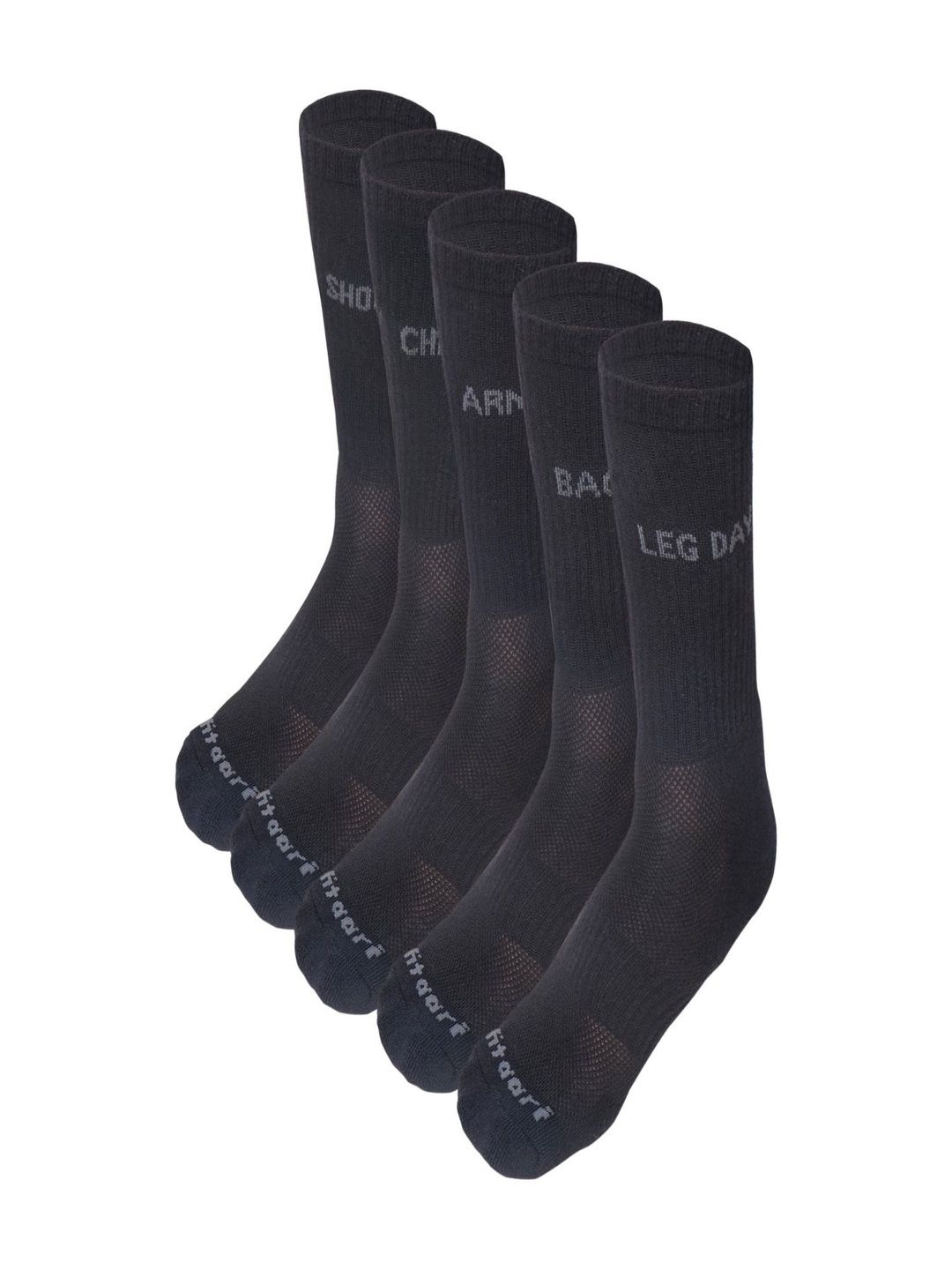 FITAARI Men Pack of 5 Cotton Patterned Calf Length Socks