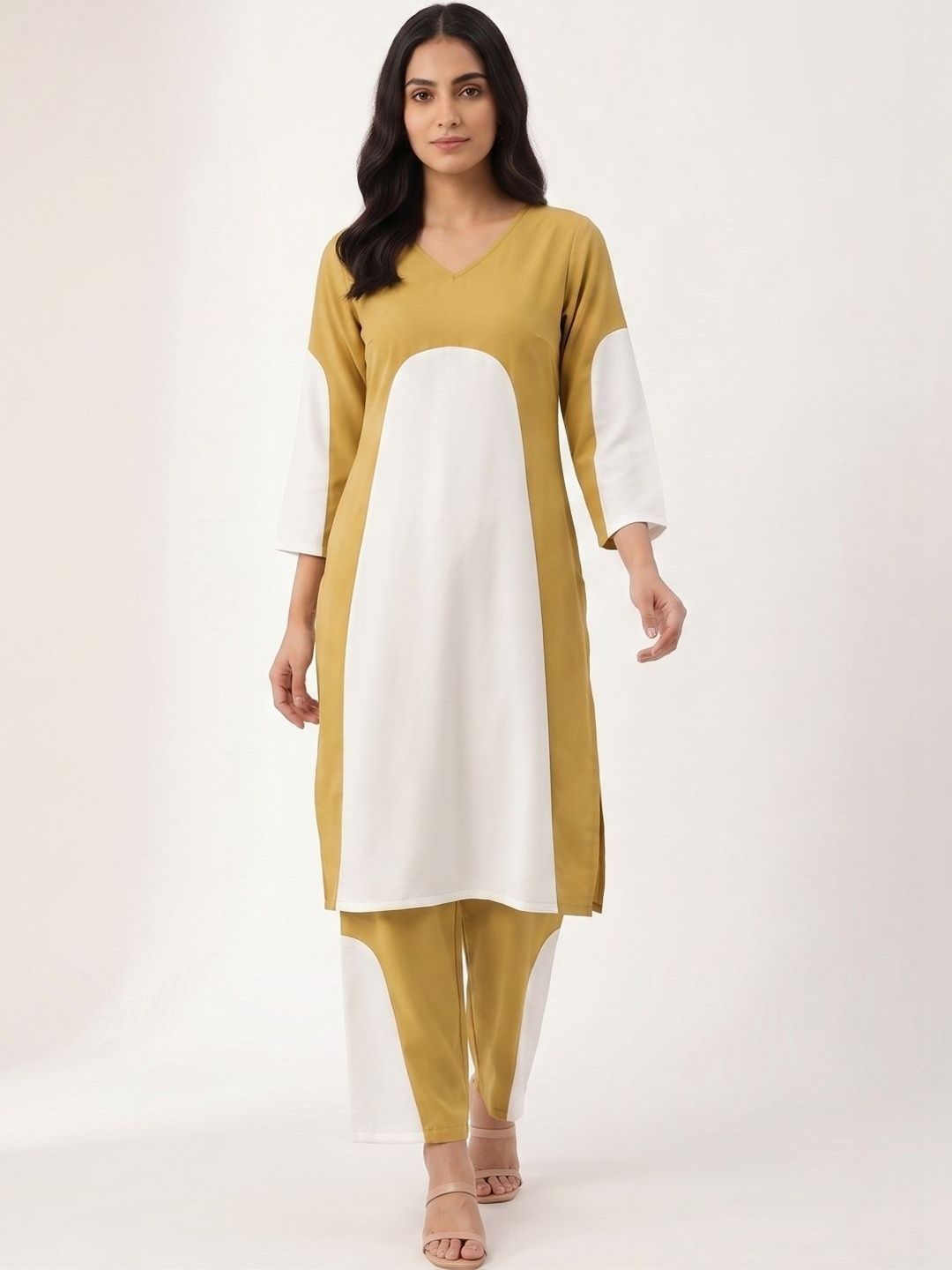 PEACH PIPER Colourblocked Tunic with Trousers