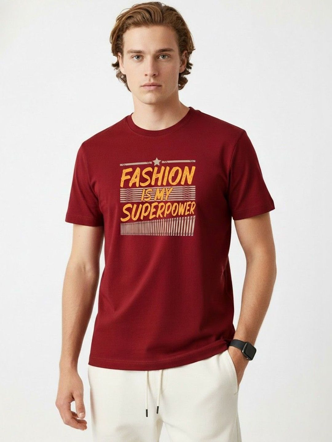 Organic Chics Men Typography Printed Anti Odour T-shirt