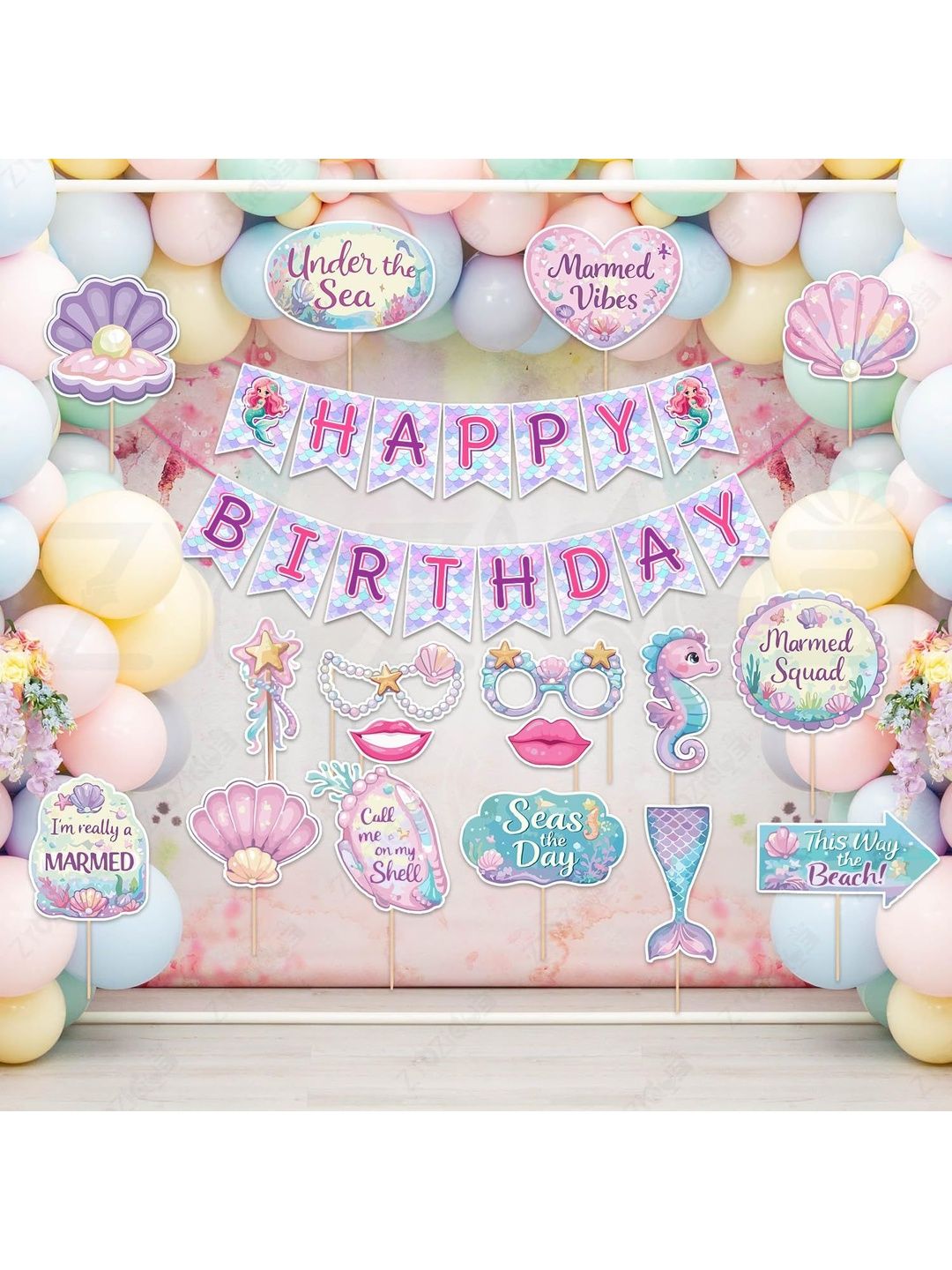 ZYOZI 70 Pcs Pink & Purple Birthday Decorations