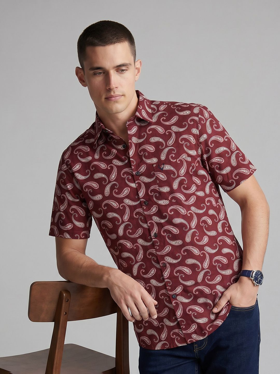 Allen Solly Allen Solly Sport Fit Paisley Printed Pure Cotton Casual Shirt