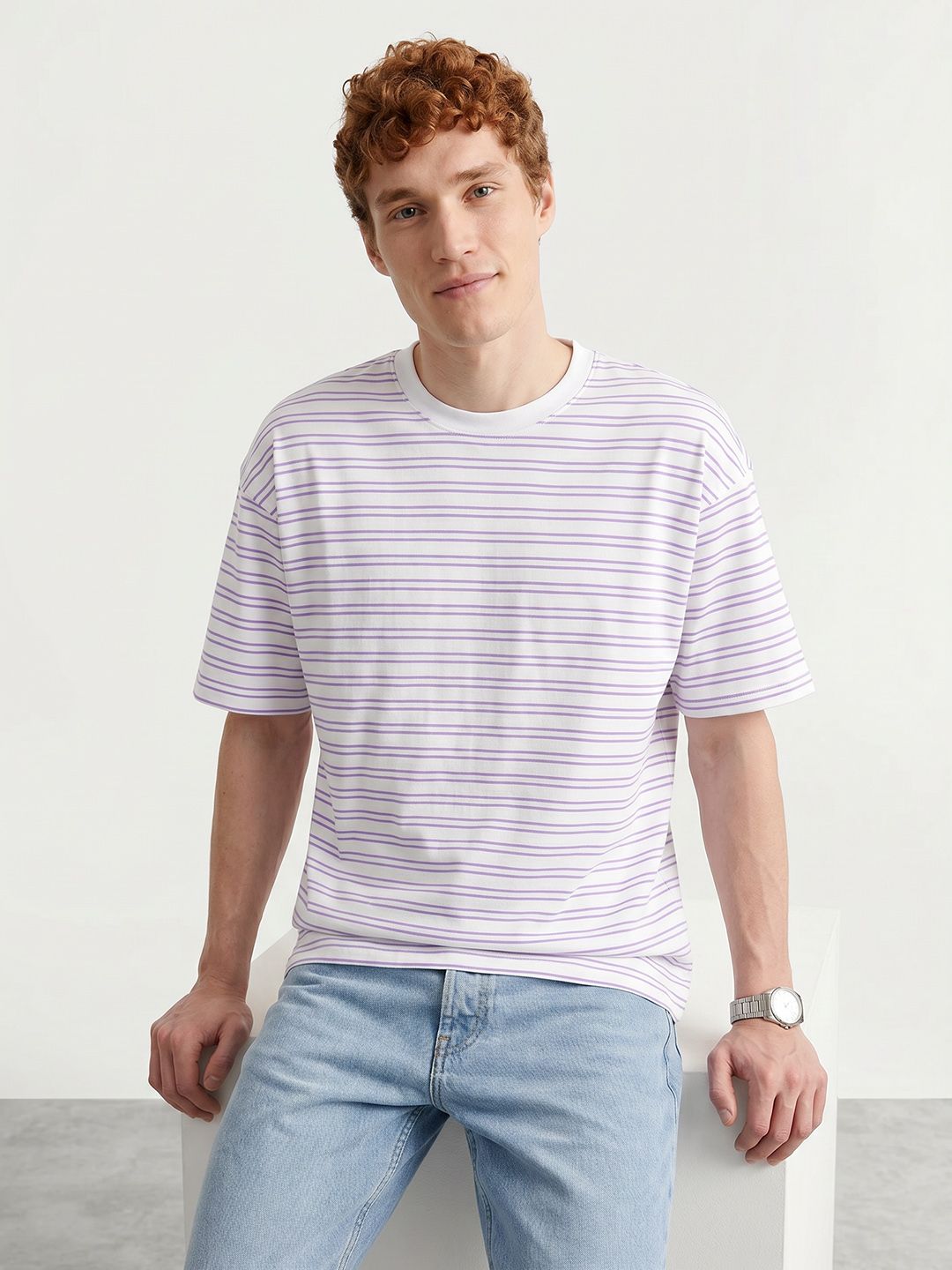 Mast & Harbour Striped Oversized T-shirt
