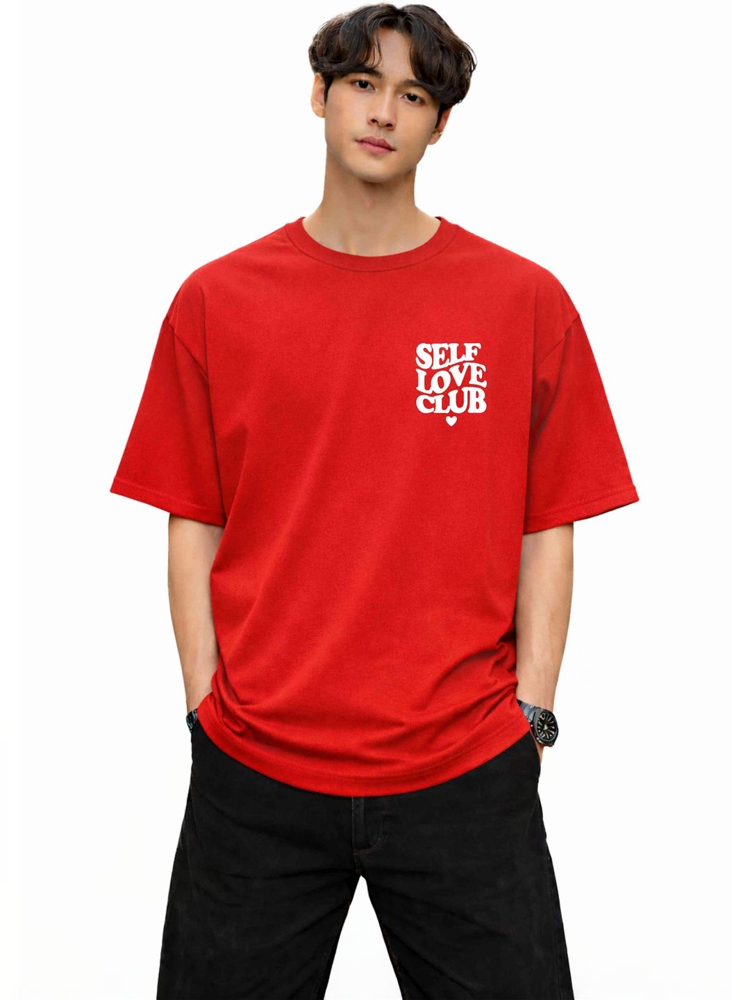 HIOR Men Typography Printed Drop-Shoulder Sleeves T-shirt