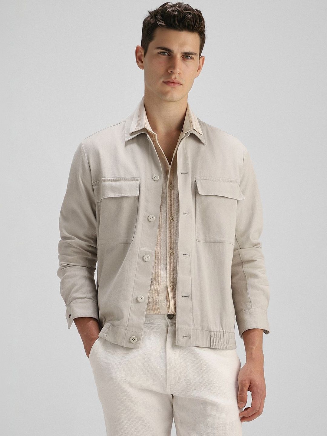 Louis Philippe Sport Men Open Front Jacket