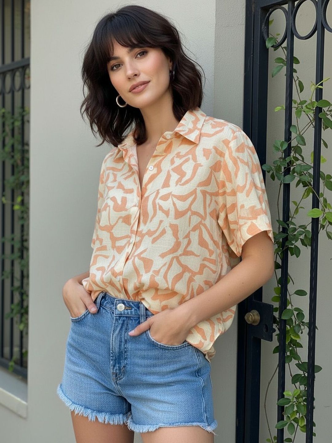 Roadster The Roadster Lifestyle Co Printed  Spread Collar Shirts