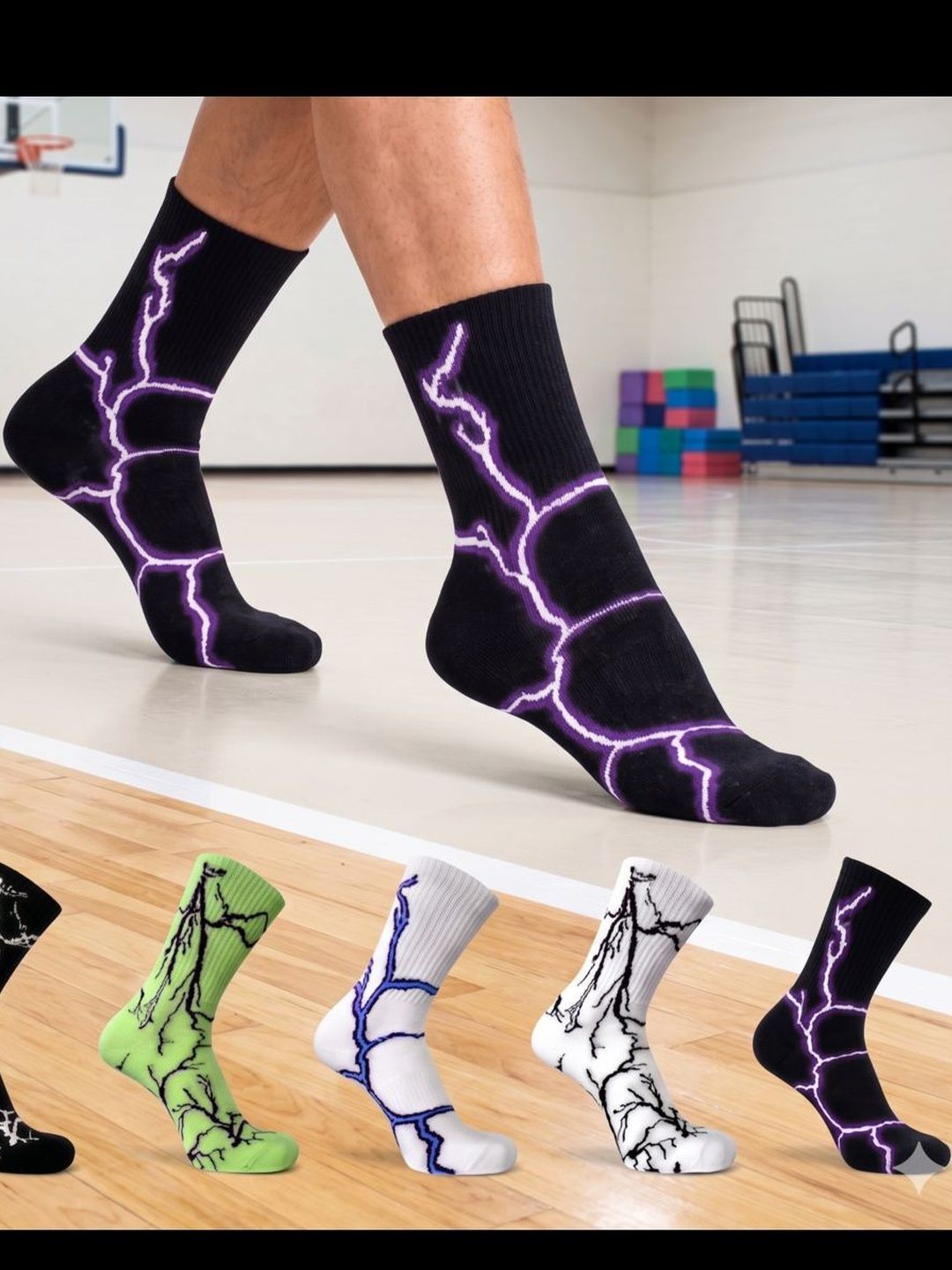 Moda Rapido Men Cotton Blend Patterned Calf Length Socks