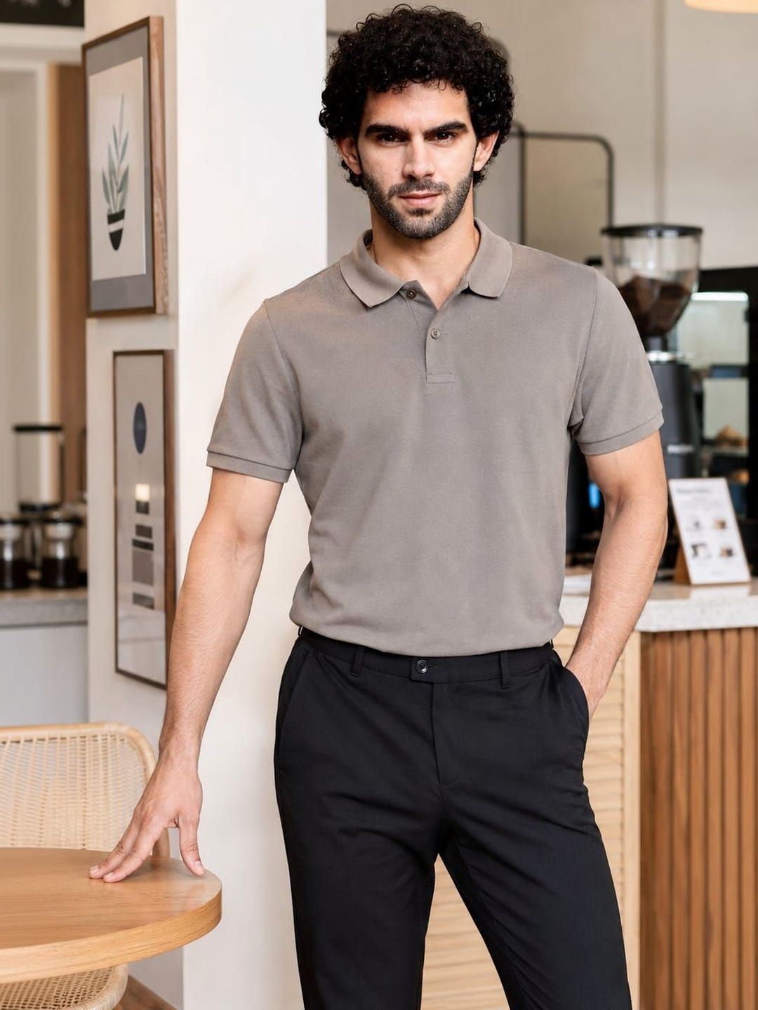 STYLEQUE Men Polo Collar T-shirt