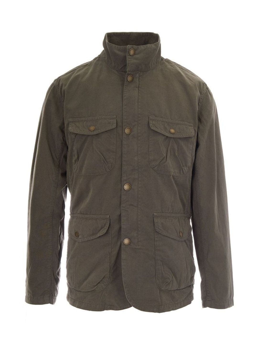Barbour Men Olive Solid Mandarin Collar Jacket