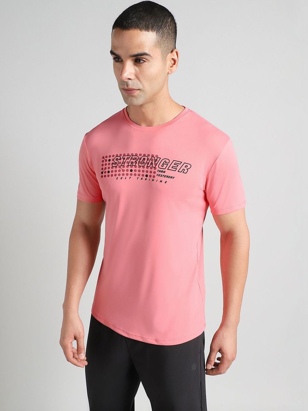 CULT Men Peach Train Stronger T-Shirt