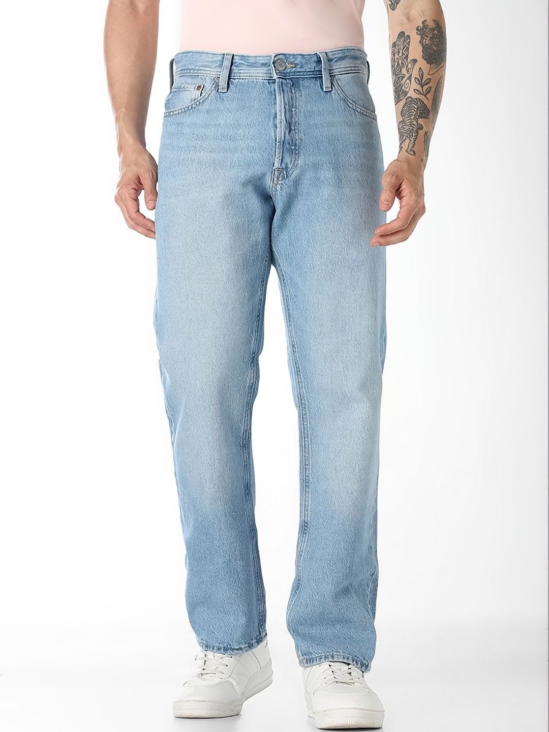 Straight Fit Low-Rise Light Fade Jeans