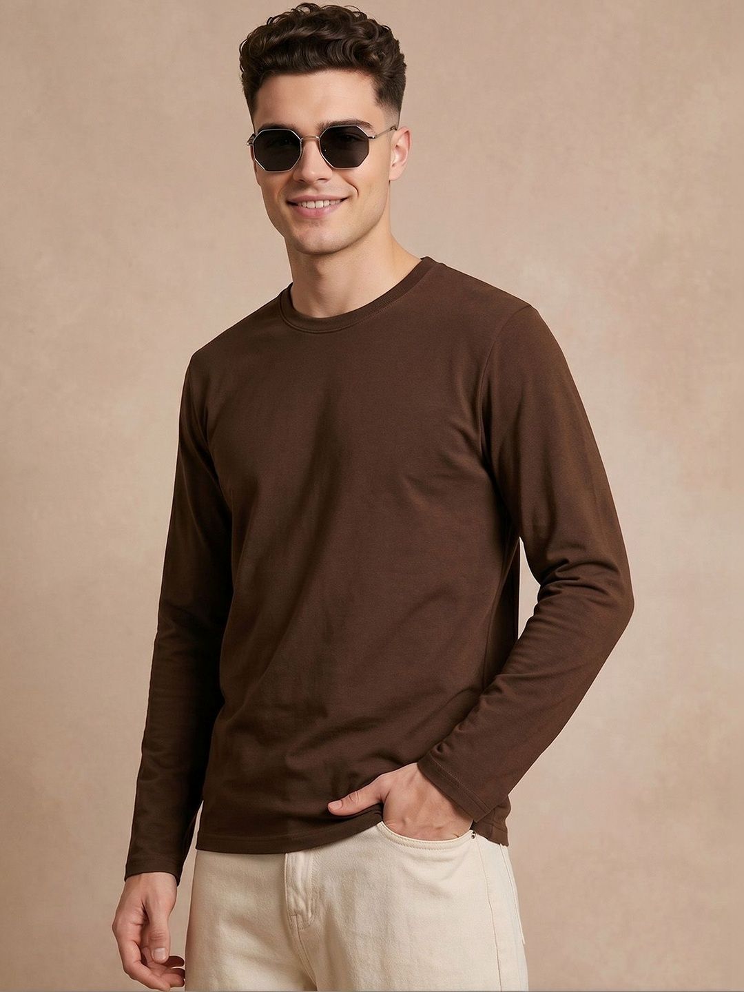 VEIRDO Men Pure Cotton T-shirt