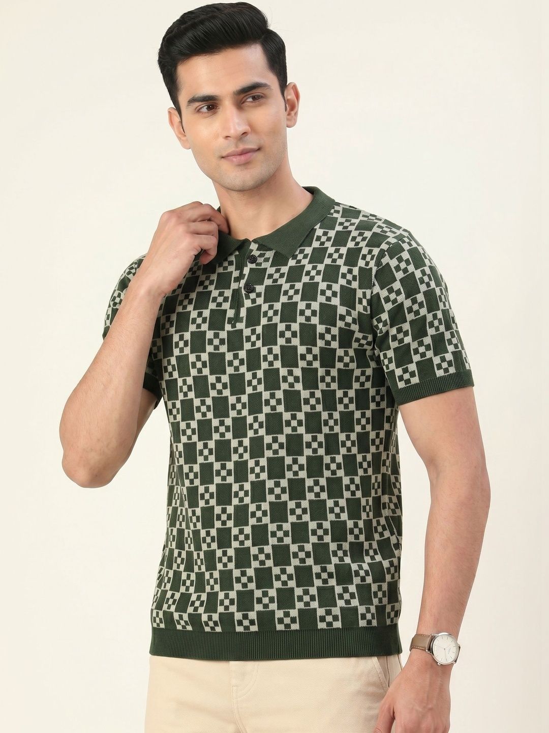 The Roadster Lifestyle Co Printed Polo Collar Tshirts