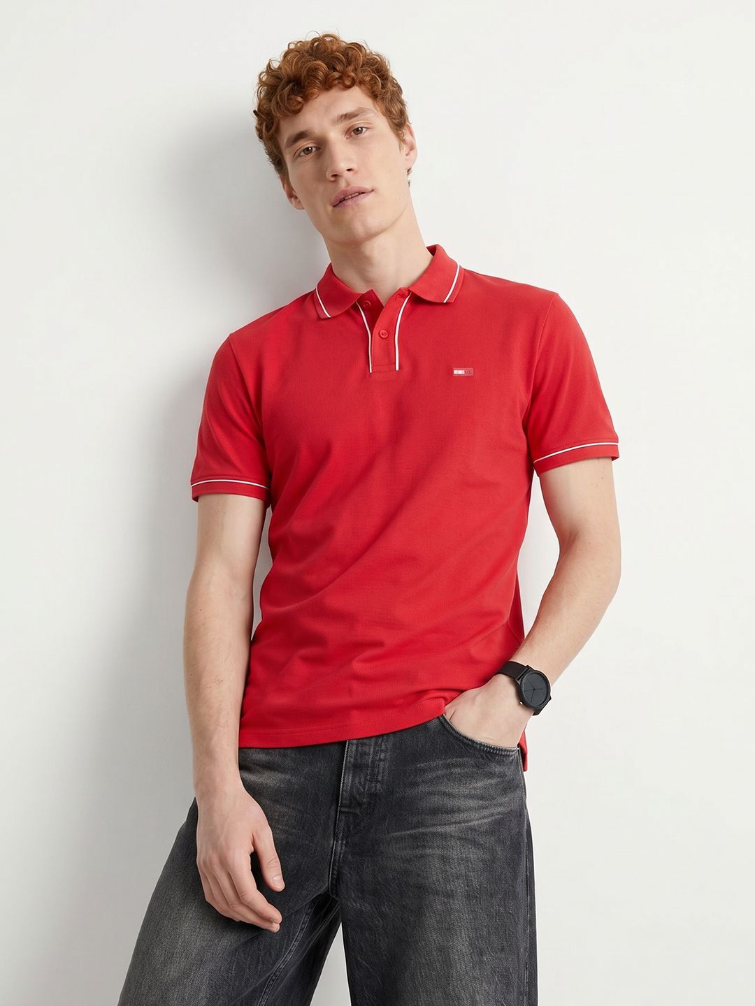Mast & Harbour Polo Collar Pure Cotton T-shirt