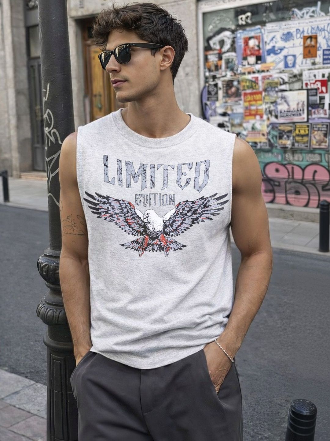 MODA RAPIDO X FITNESS EXCHANGE Men Printed T-shirt