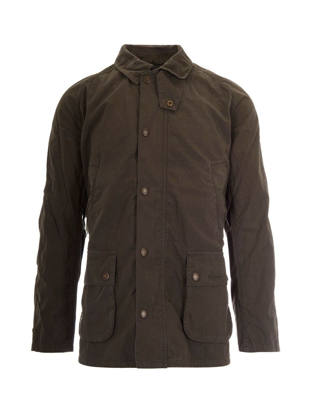 Barbour Olive Solid Shirt Collar Jacket