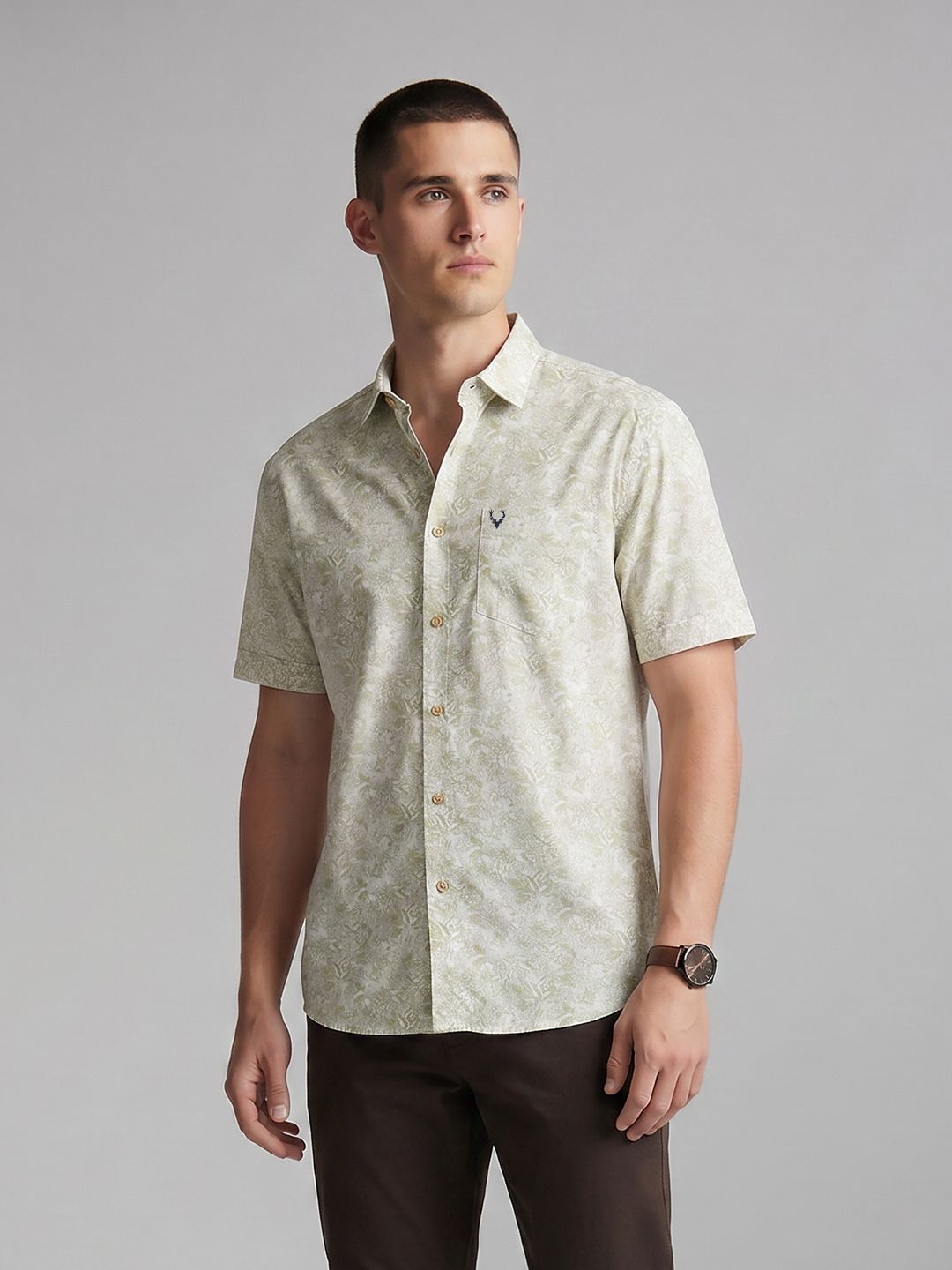 Relaxed Abstract Causal Shirt Allen Solly Relaxed Fit Abstract Printed Causal Shirt