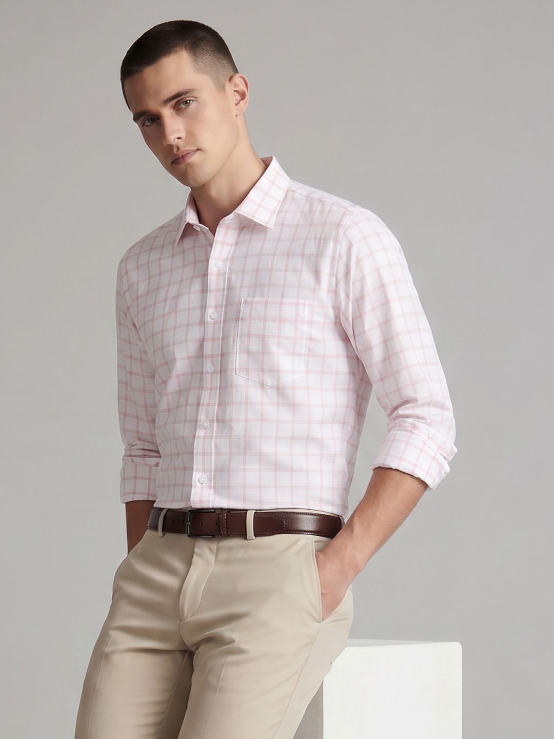Van Heusen Checked Pure Cotton Formal Shirt