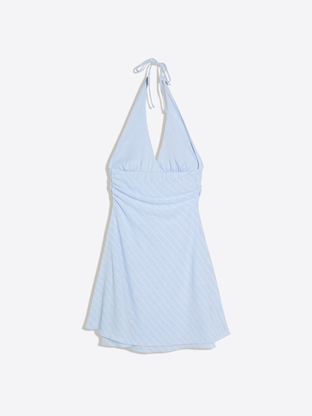 Striped Halter Neck Mini Dress