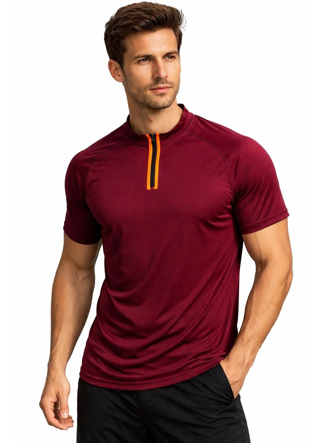 ENRIZZ Men High Neck T-shirt