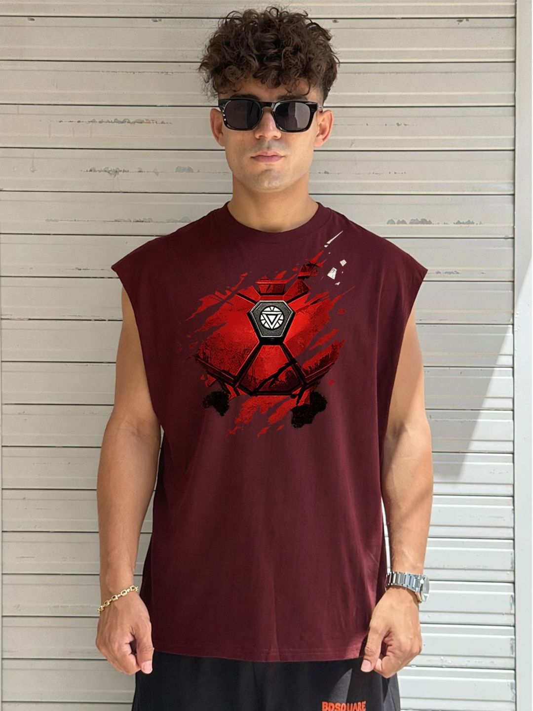 BDSQUARE Printed Oversized Cotton T-shirt