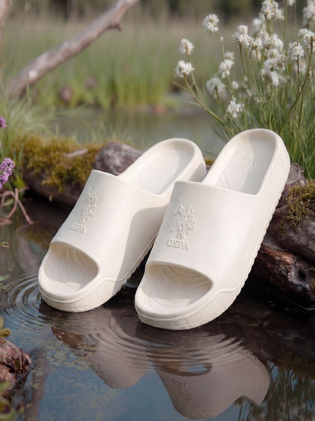 U.S. Polo Assn. Palmer Cream Cloud Sliders