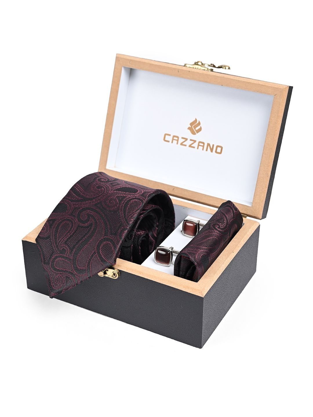 Cazzano Woven Designed Ties and Cufflinks