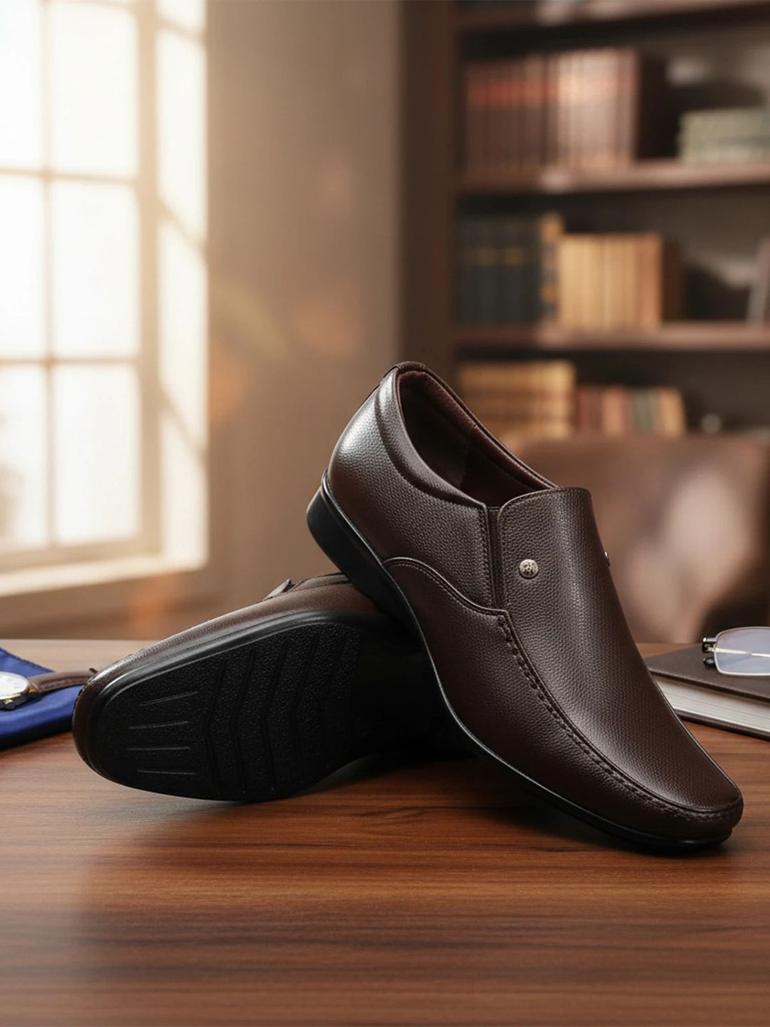 ALSTOM Men Textured PU Loafers