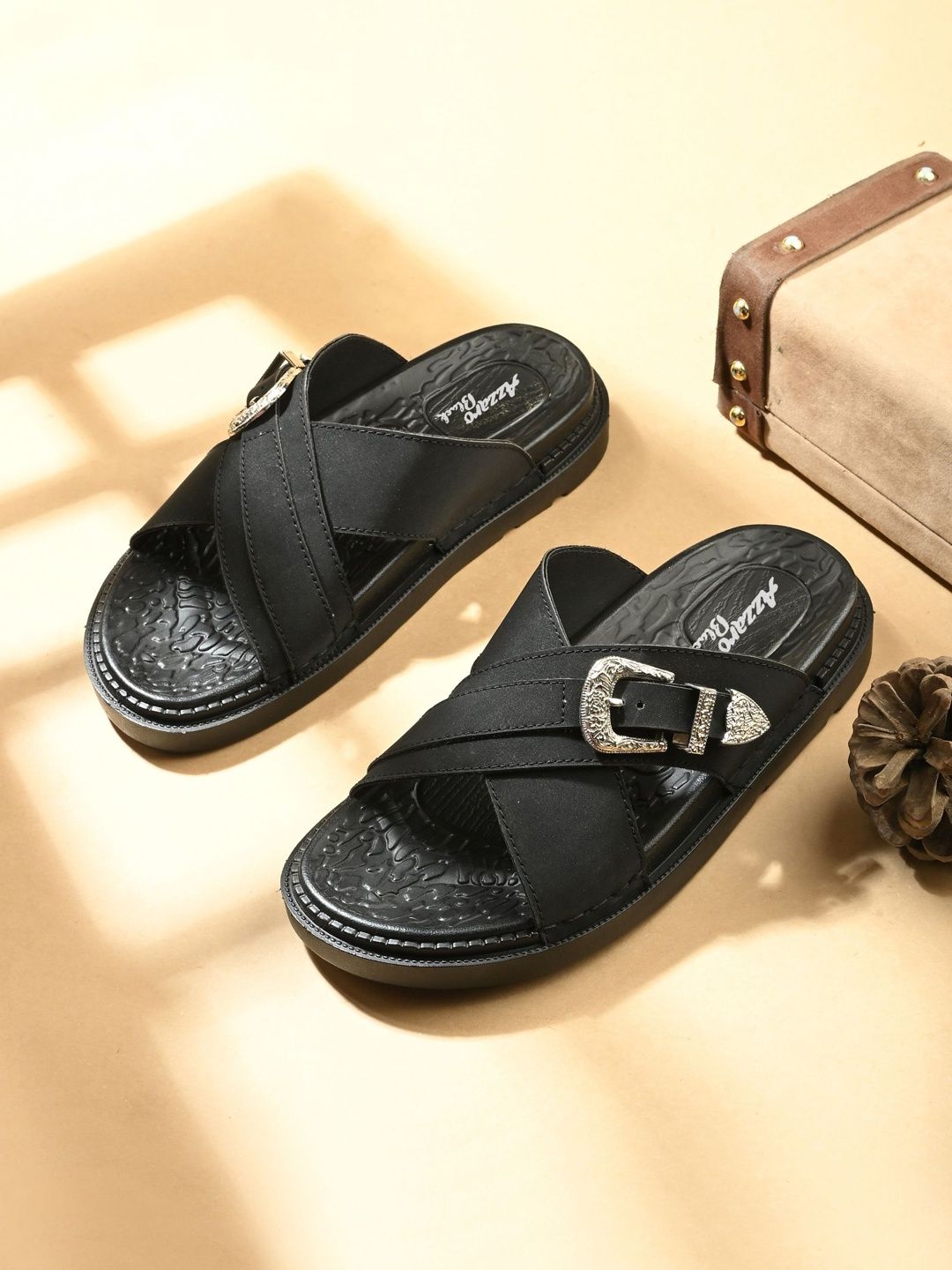 Azzaro Black Men Slip-On