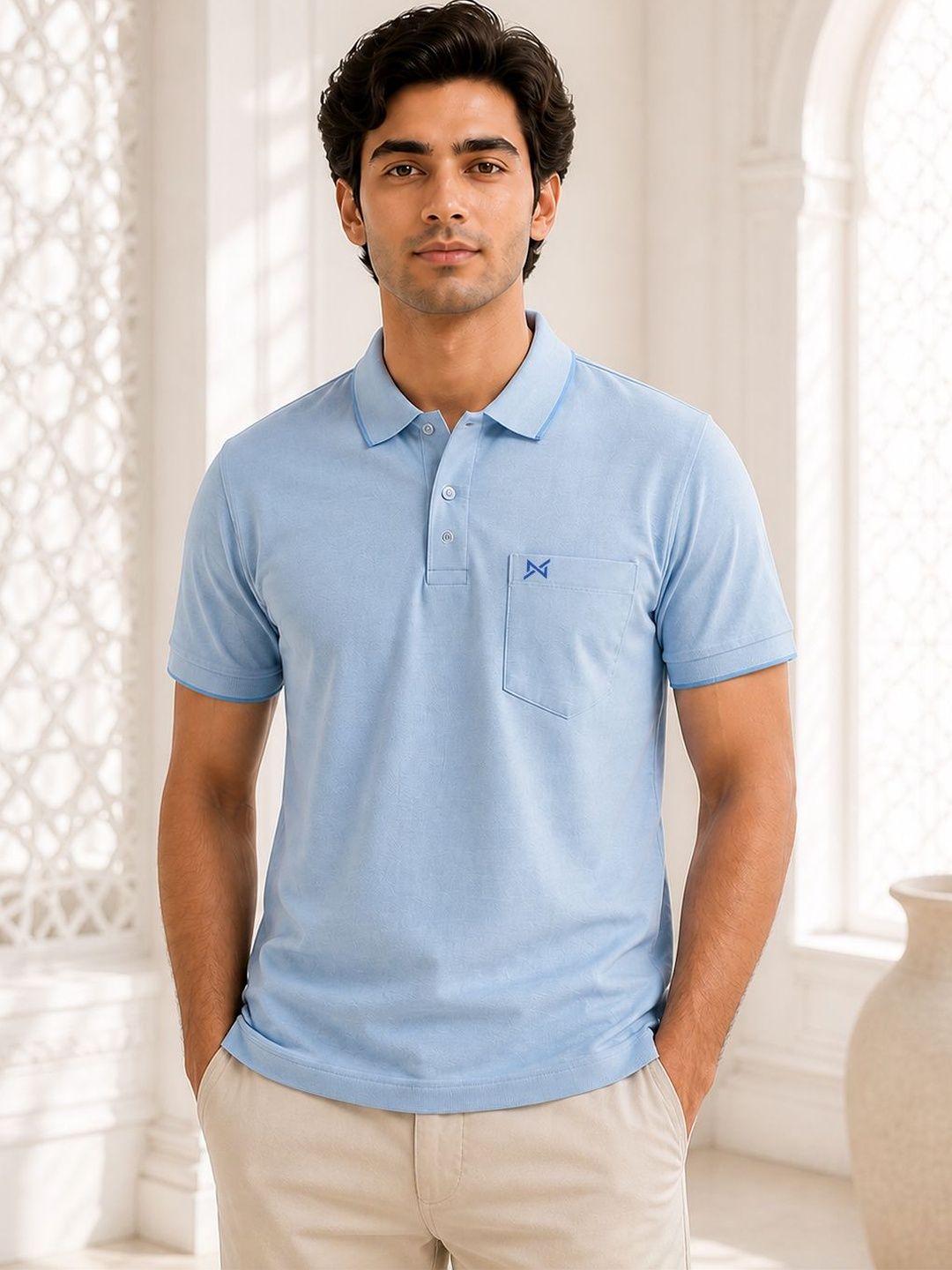 Force NXT Men Brand Logo Polo Collar Pockets T-shirt