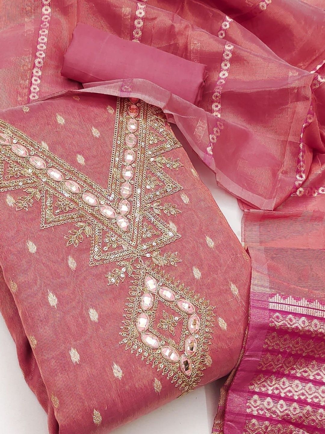 Rangtulika Ethnics Embroidered Unstitched Dress Material