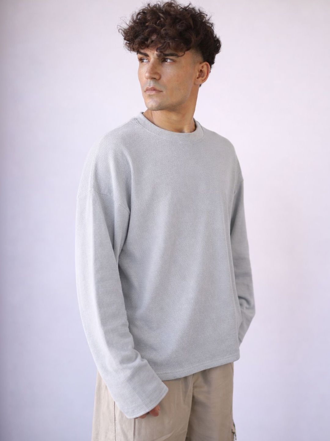 BDSQUARE Men Drop-Shoulder Sleeves Boxy T-shirt