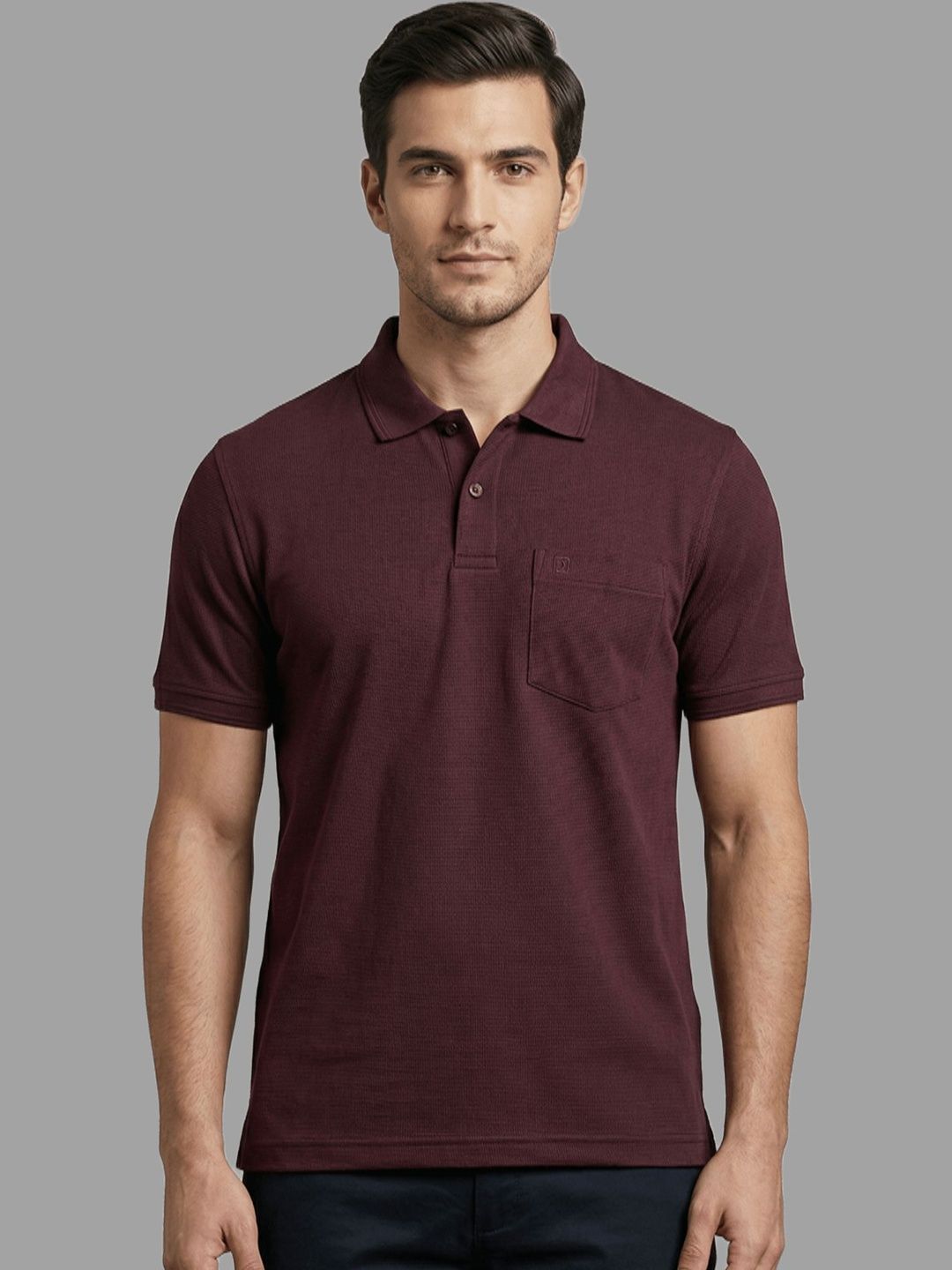 Dollar Men Polo Collar Pockets T-shirt