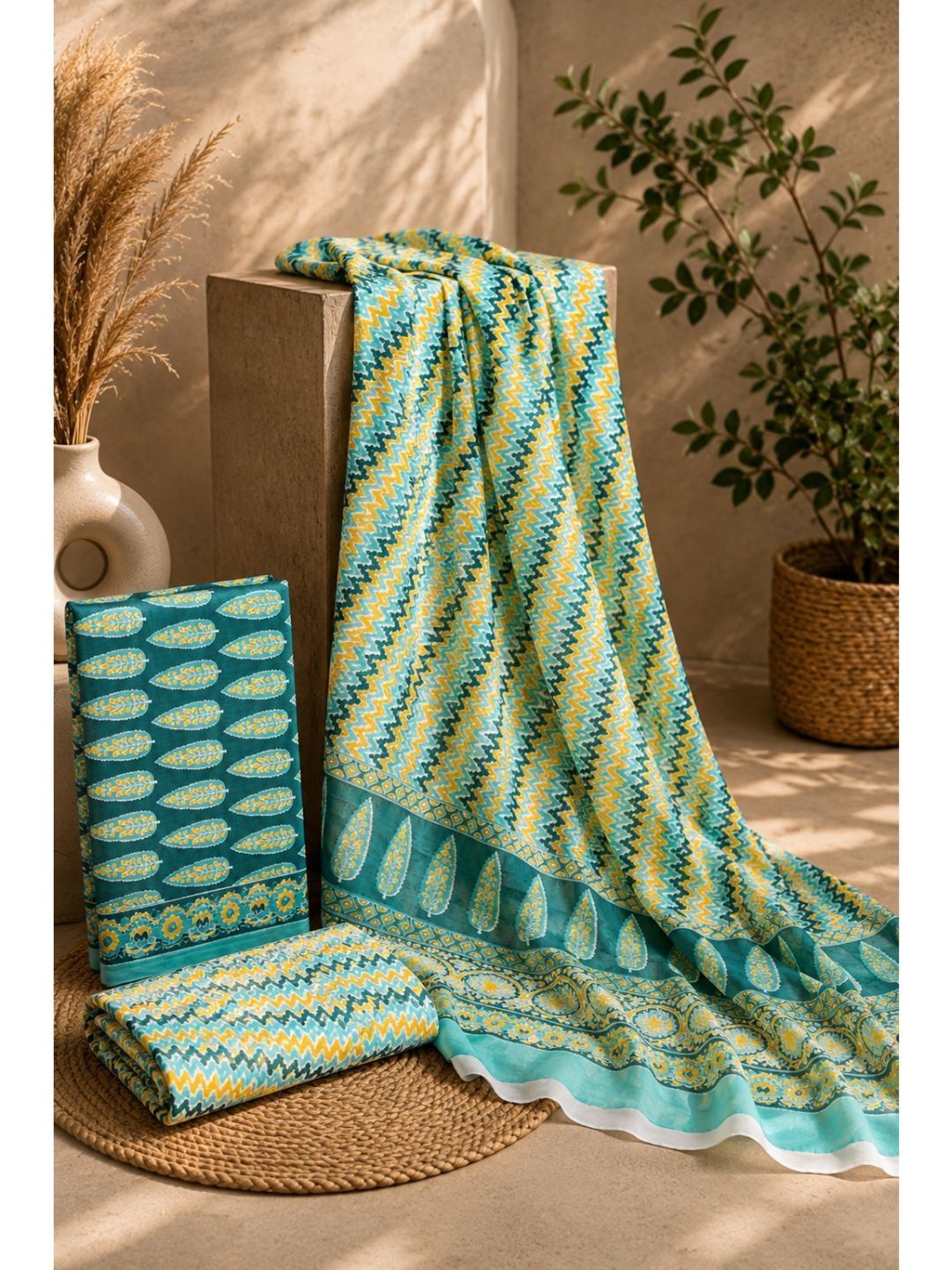 DATTA BUTTI Printed Pure Cotton Unstitched Dress Material