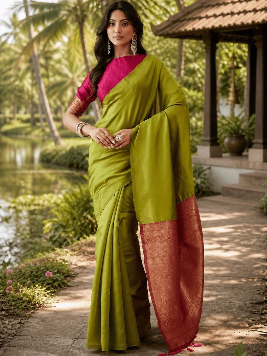 kasee Woven Design Zari Art Silk Handloom Saree