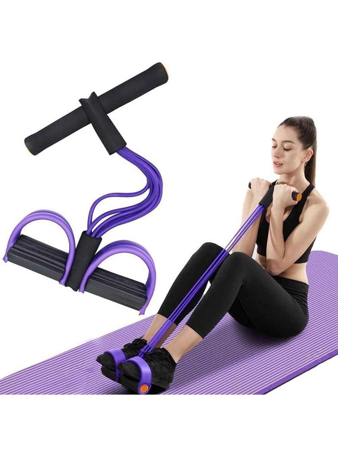 soulvinee soulvinee 4 Tube Resistance Band Body Pedal Exerciser