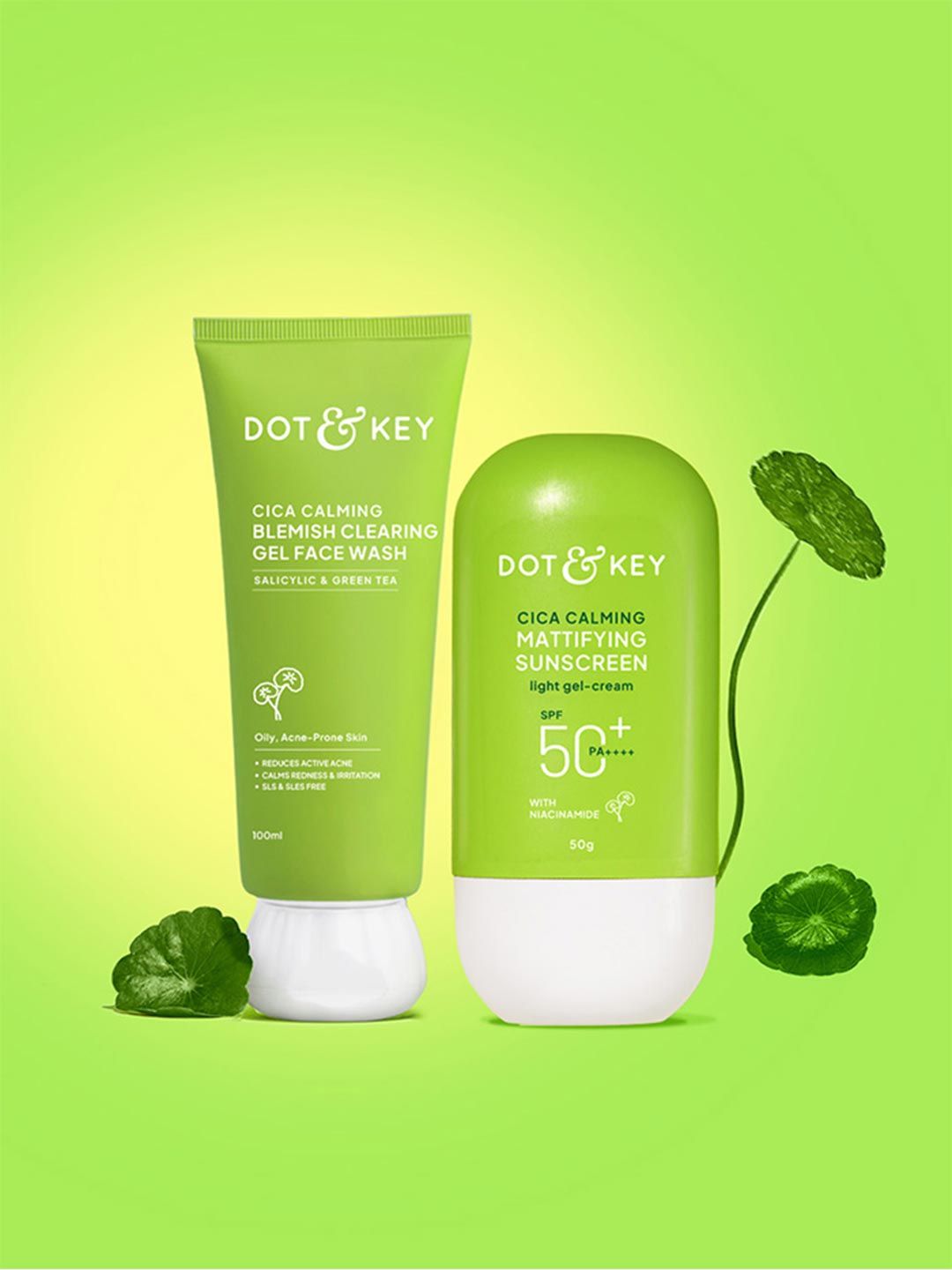 DOT & KEY DOT & KEY CICA Everyday Duo - Cica Acne Free Face Wash 100ml & Sunscreen SPF 50 PA+++ 50g