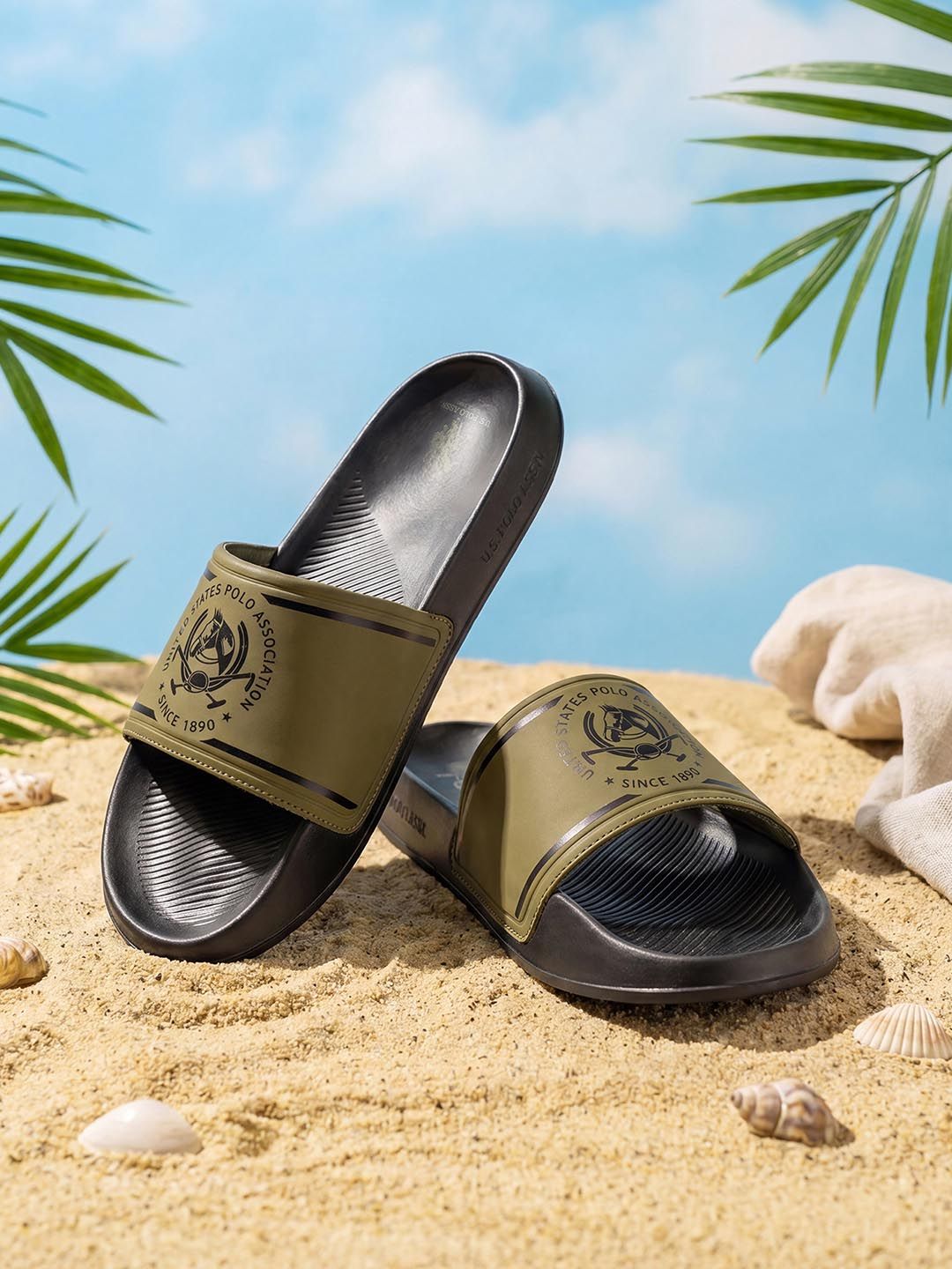 Buy U.S. Polo Assn. Zane 5.0 Men Printed Sliders - Flip Flops for