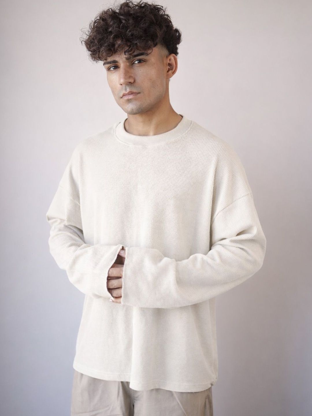 BDSQUARE Men Drop-Shoulder Sleeves Boxy T-shirt