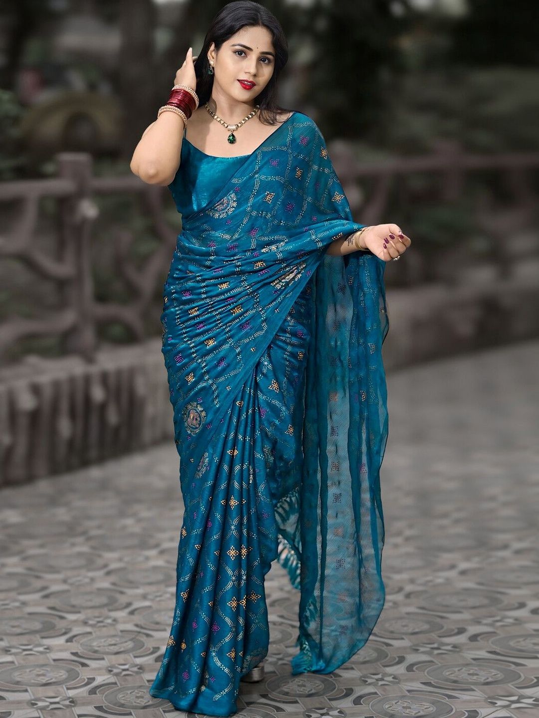 SANISA Ethnic Motifs Pure Chiffon Saree