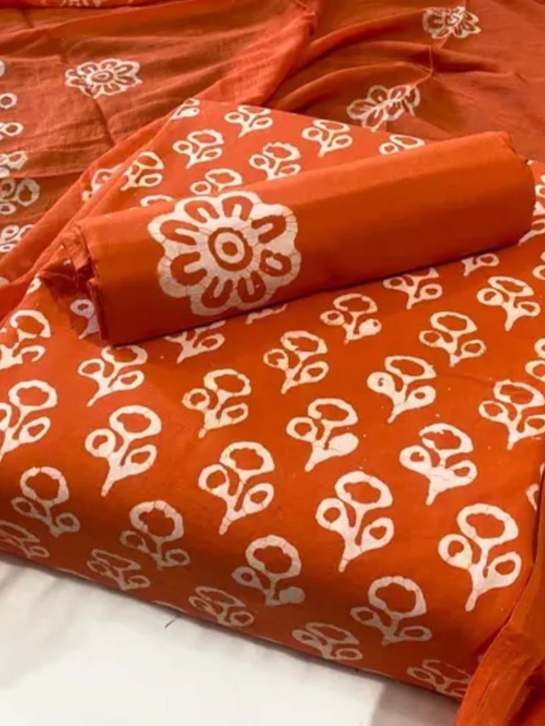 Keshar Printed Pure Cotton Unstitched Dress Material
