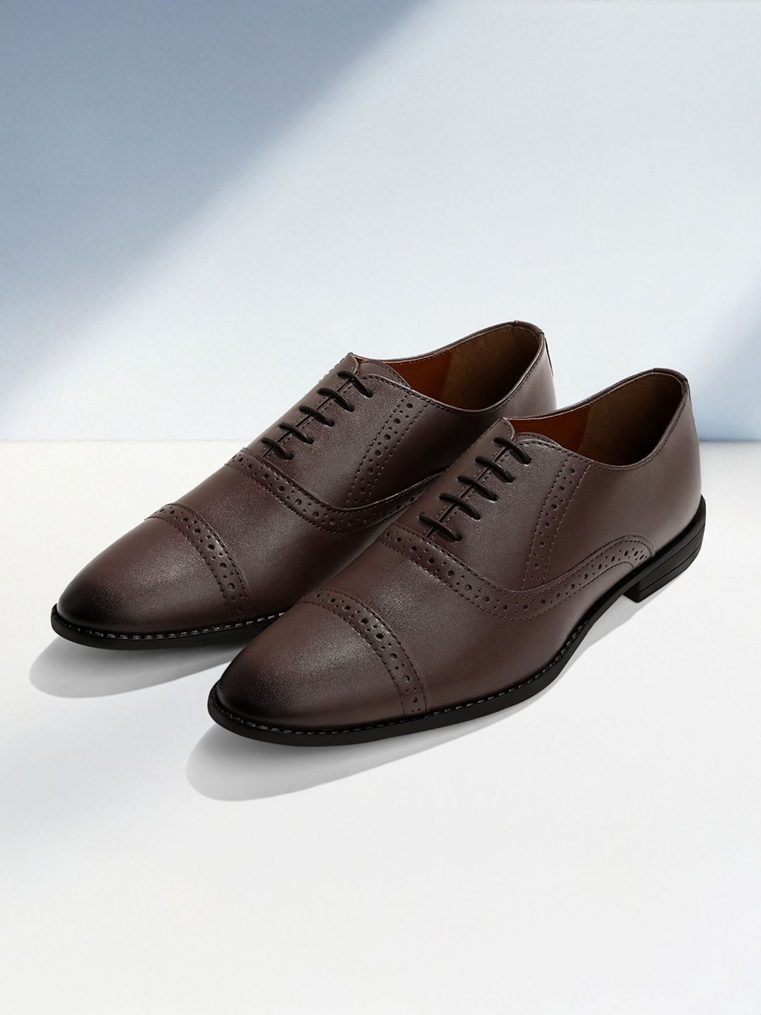 LOUIS STITCH Men Textured Formal Lace Up Oxford Shoes