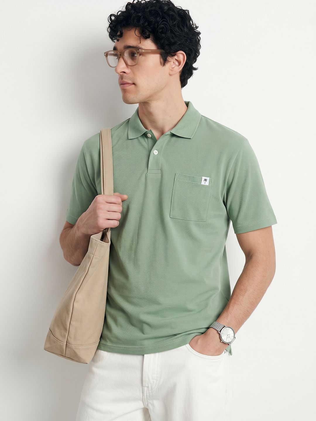 Mast & Harbour Pure Cotton Polo Collar Pocket T-shirt